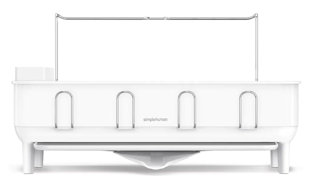 Simplehuman – Abtropfgestell 56,6 × 51,4 × 29,2 cm, Edelstahl/Kunststoff, Weiss