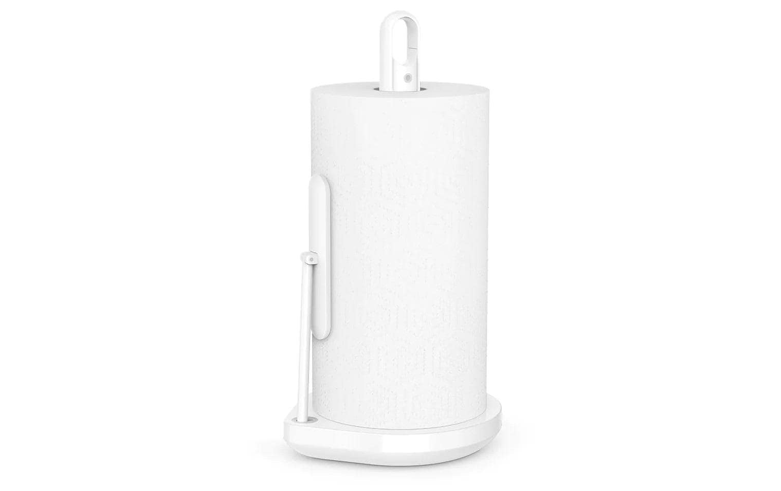 Simplehuman – Küchenrollenhalter Edelstahl, 20,6 × 18 × 38,1 cm, Weiss, für Rollen bis Ø 18 cm