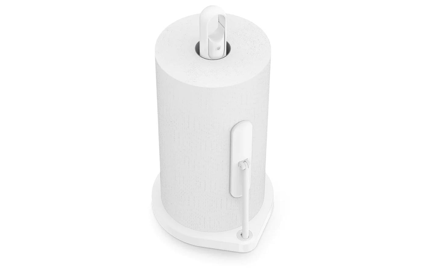 Simplehuman – Küchenrollenhalter Edelstahl, 20,6 × 18 × 38,1 cm, Weiss, für Rollen bis Ø 18 cm