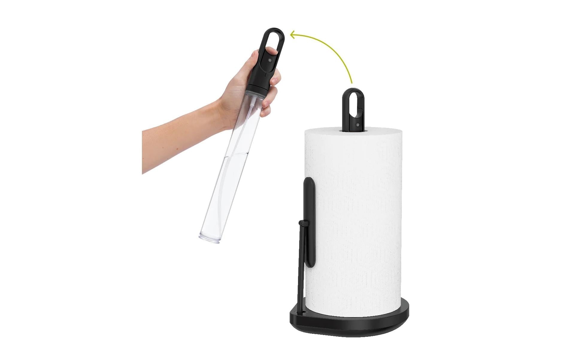 simplehuman Küchenrollenhalter Edelstahl, 20,6 × 18 × 38,1 cm, Schwarz
