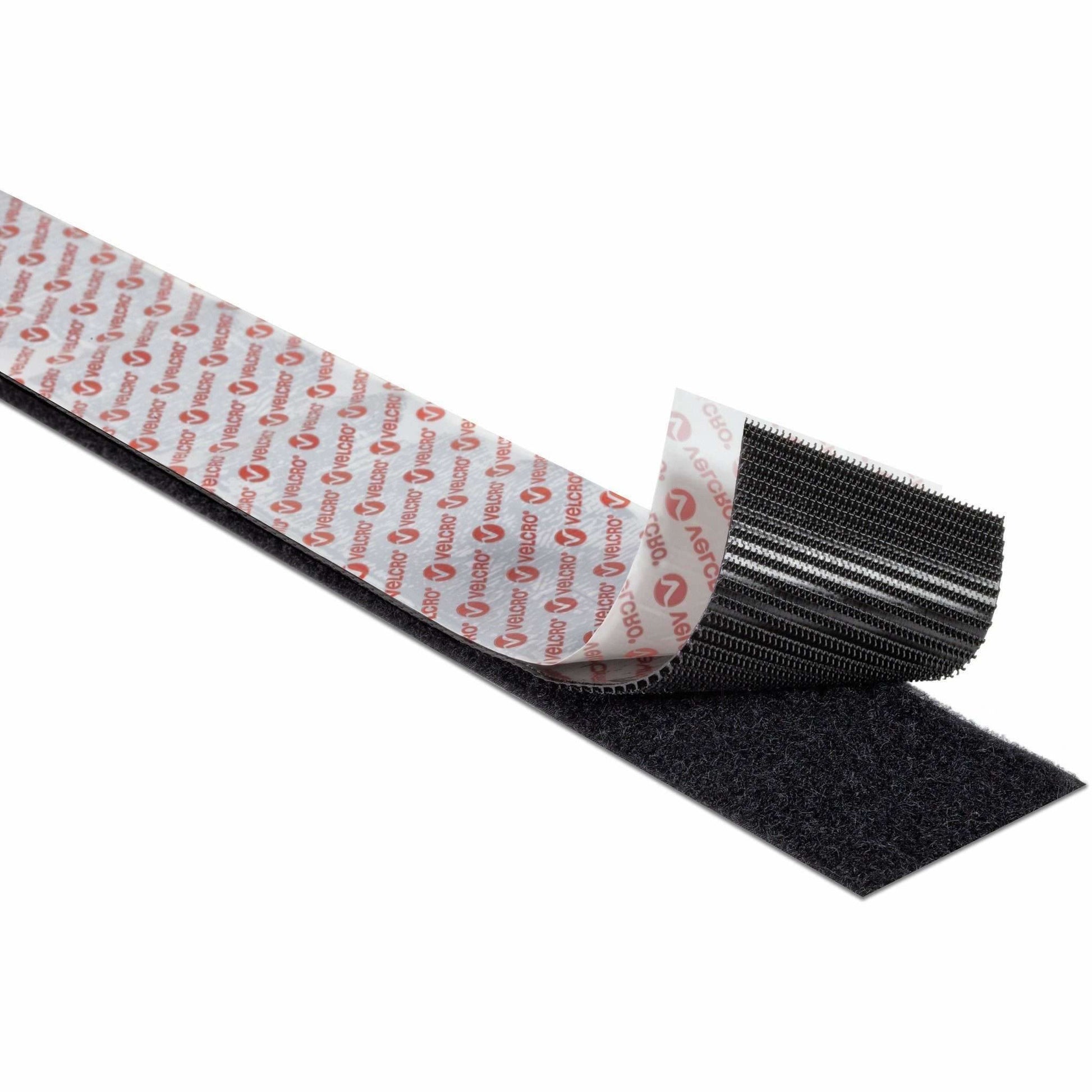 Velcro Klettband extra stark, selbstklebend – 50 mm × 1 m, schwarz, 1 Stk.