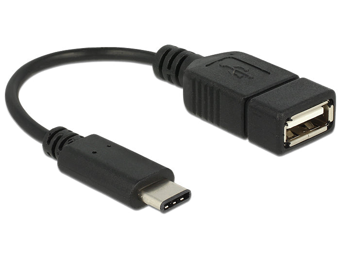 DeLOCK USB-Adapter USB-C auf USB-A – USB 2.0 (480 Mbit/s) – 0,15 m – Schwarz