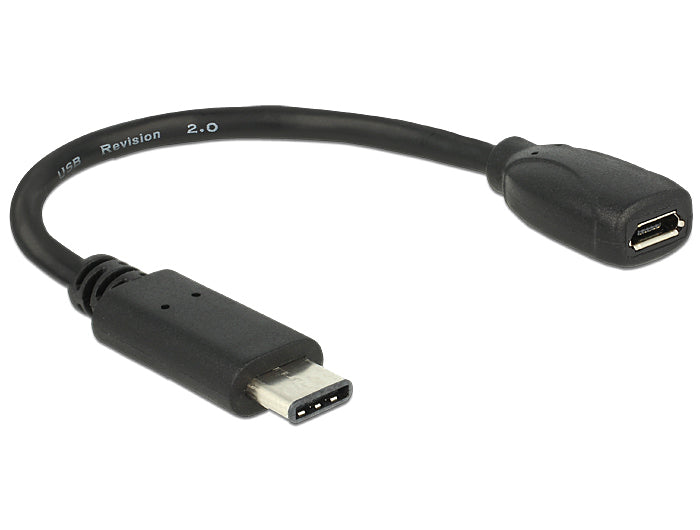 DeLOCK USB-Adapter USB-C auf Micro-USB-B – USB 2.0 (480 Mbit/s) – Schwarz