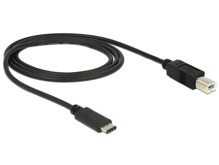 DeLOCK USB-C auf USB-B Kabel – USB 2.0 (480 Mbit/s) – 1 m – Schwarz