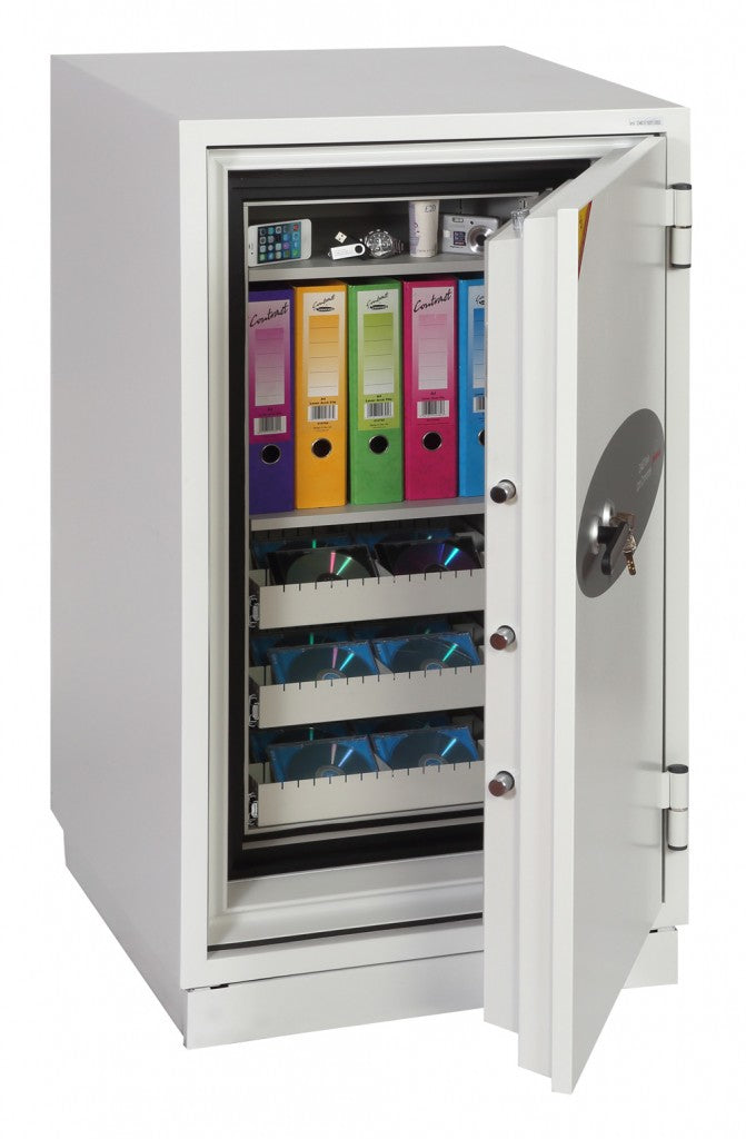 Phoenix Safe Co. Phoenix Sicherheitsschrank DS4621K – Schlüsselschloss – 143 l – Feuerschutz 120 min, wasserabweisend – Weiss