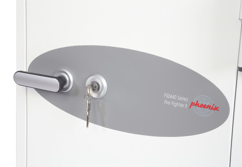 Phoenix Safe Co. Phoenix Feuerschutztresor FS0442K – Schlüsselschloss – 84 l – Feuerschutz 90 min – Bodenmontage – Weiss
