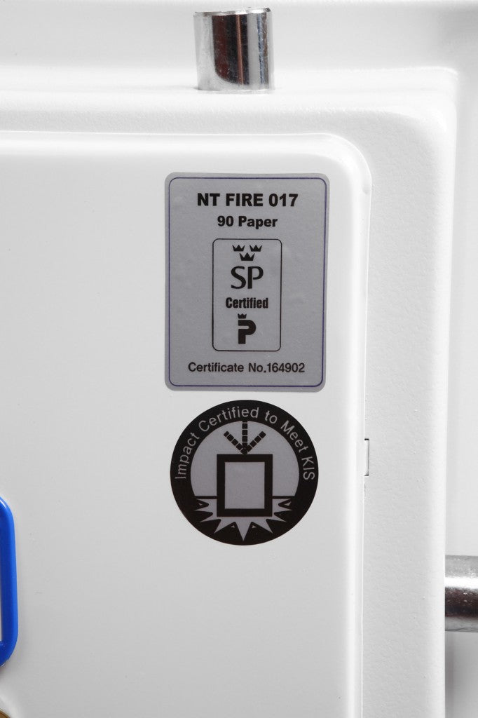 Phoenix Safe Co. Phoenix Feuerschutzbox FS0441K – Elektronik + Schlüssel – 63 l – Feuerschutz 90 min – Bodenmontage – Weiss