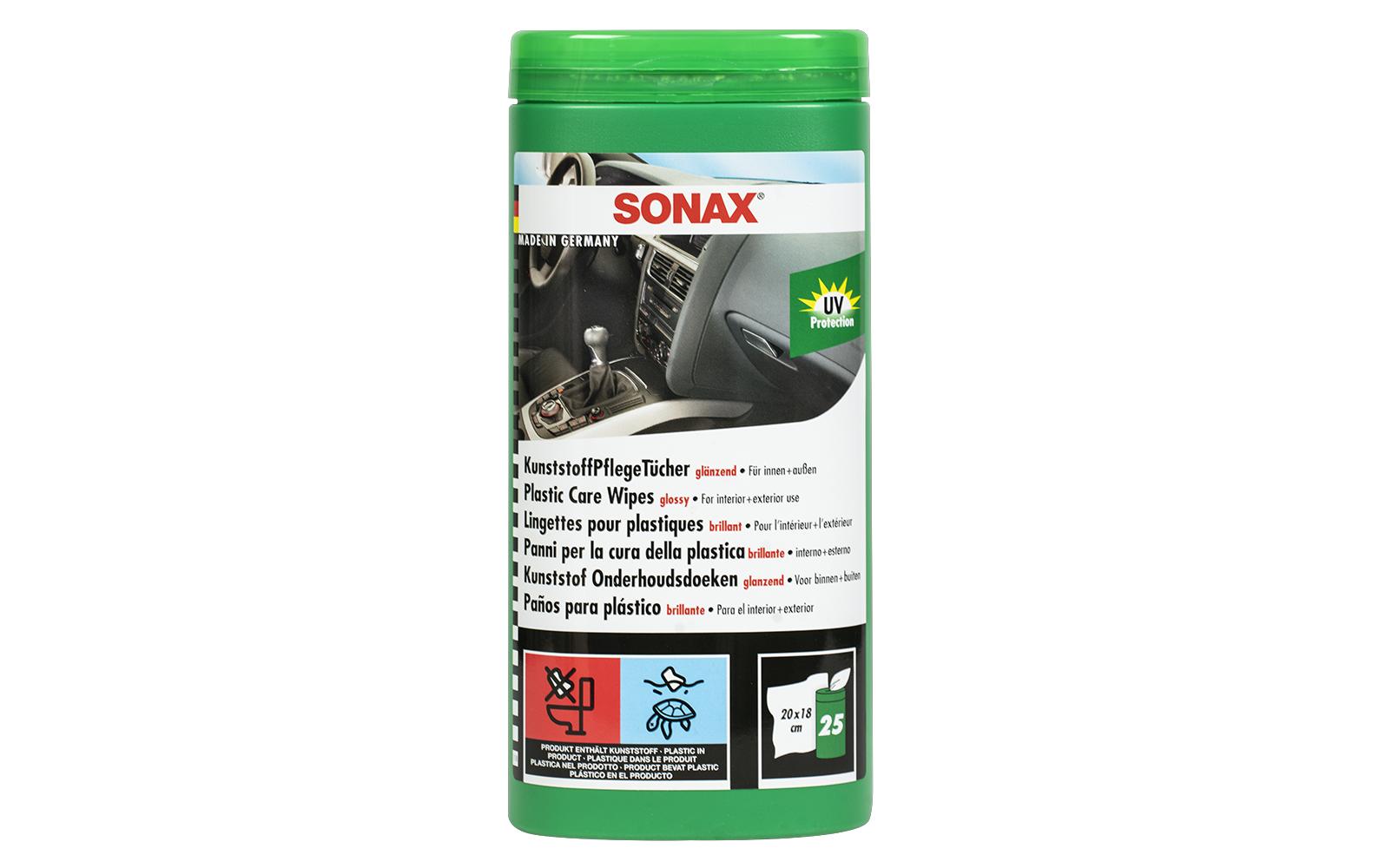 Sonax Mikrofasertuch glänzend – für Kunststoff, Gummi & Holz – 20 × 18 cm – 25 Stk.