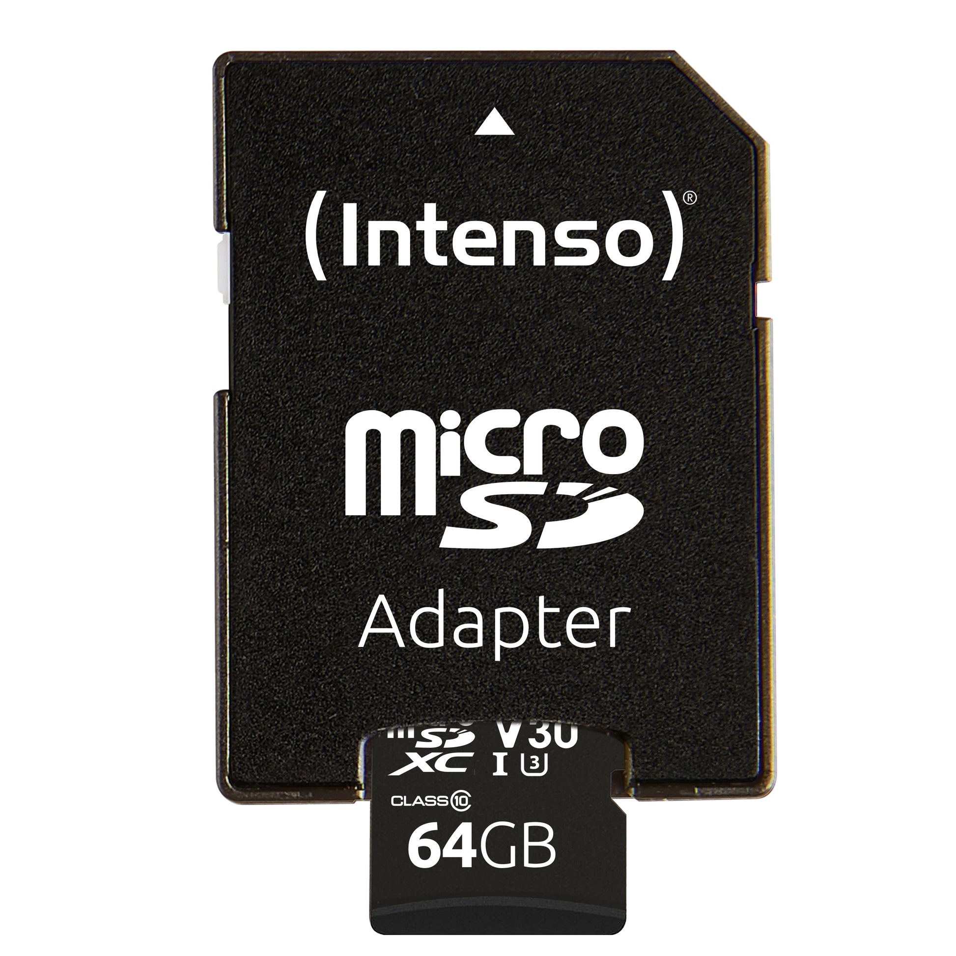 Intenso 3433490 microSDXC 64 GB – UHS-I, Klasse 10, U3, V30, 100/45 MB/s, inkl. SD-Adapter