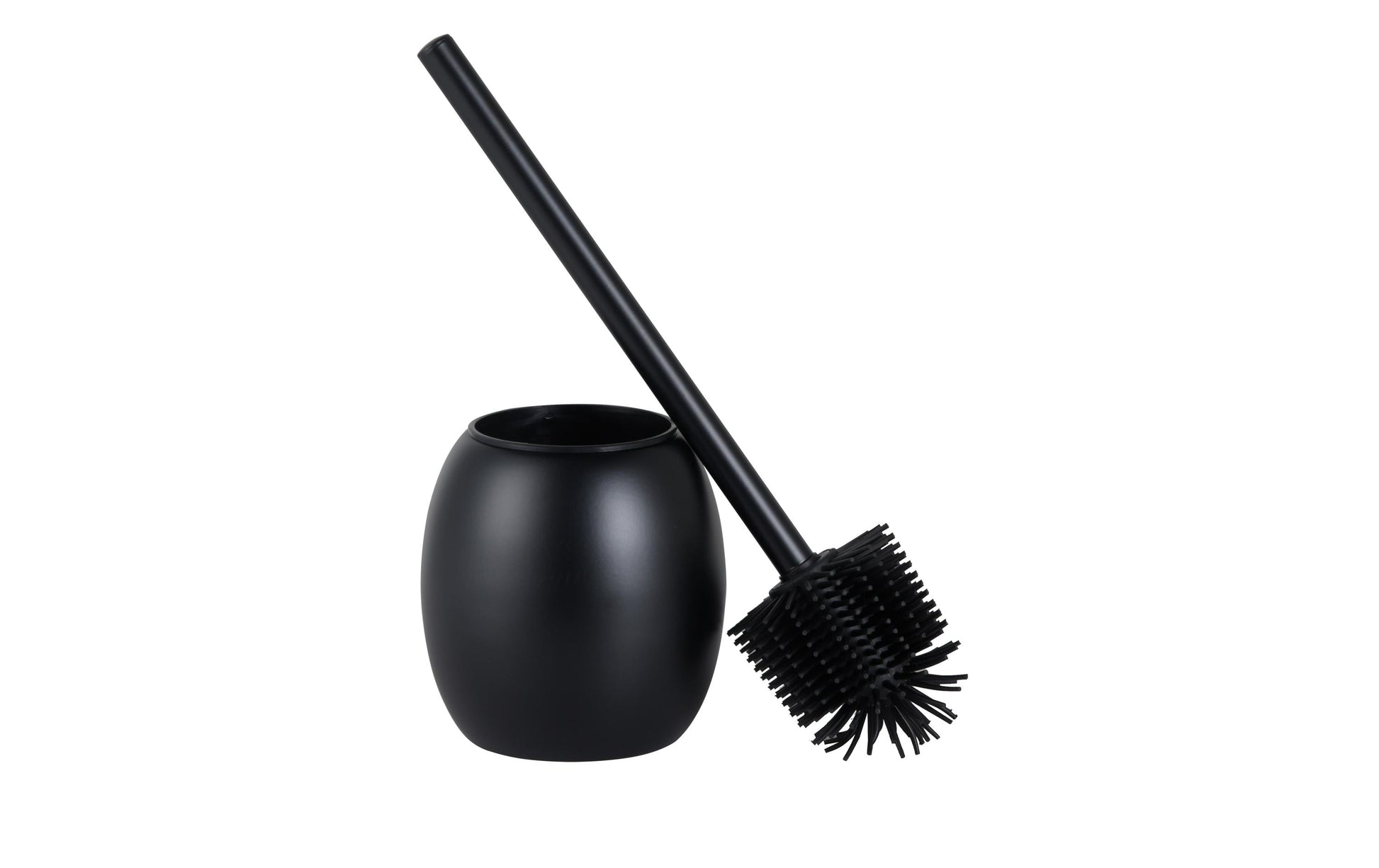 COCON WC-Bürstenset – Kunststoff, Edelstahl, schwarz matt, mit TPR-Kopf, H 39 cm, Ø 9 cm