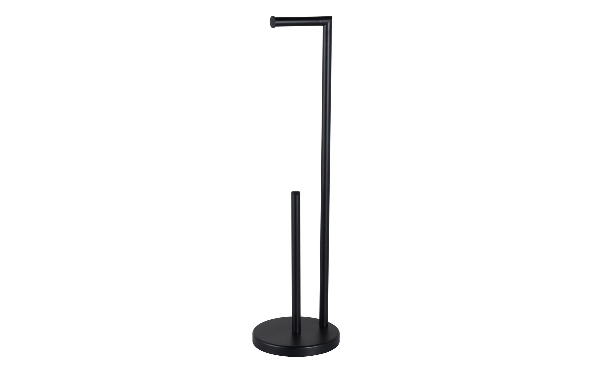COCON Toilettenpapierständer – Edelstahl matt, schwarz, für 2 Rollen, B 19 cm, H 66 cm