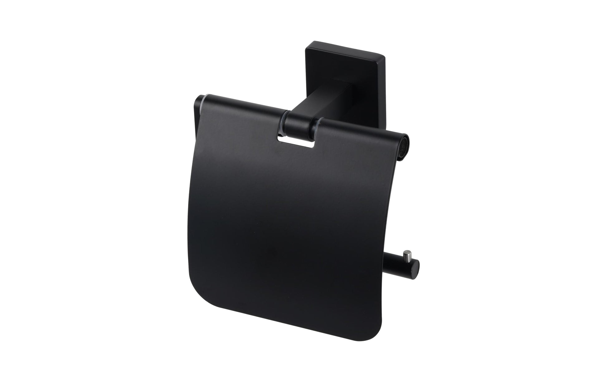 COCON Toilettenpapierhalter – Zink Schwarz Matt, Wandmontiert, Zum Bohren, 14 × 8 × 15 cm