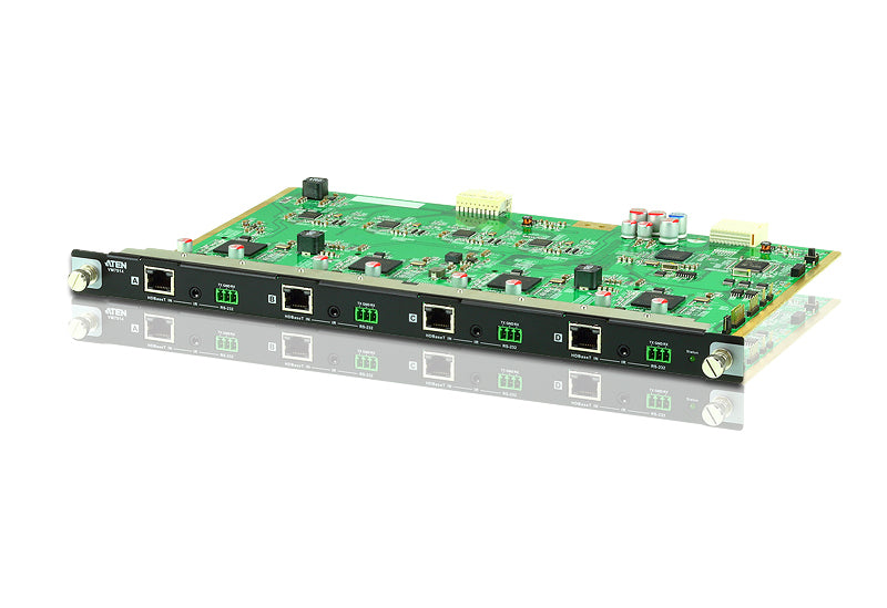 ATEN VM7514 – HDBaseT Eingabekarte, 4× HDBaseT In, 4K, 100 m, RS‑232/IR, HDCP, für VM1600, Schwarz