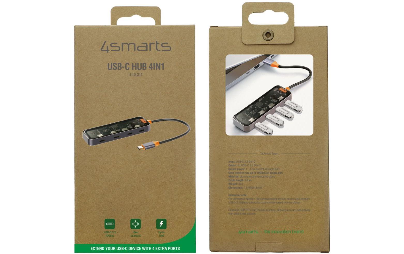 4smarts 4in1 Lucid USB-Hub – USB-C, 4× USB-C