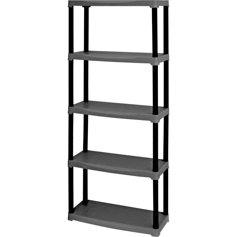 Art Plast Büro-/Lagerregal freistehend, T70/5 – 5 Böden – 70 × 30 × 174 cm – 20 kg/Boden – schwarz