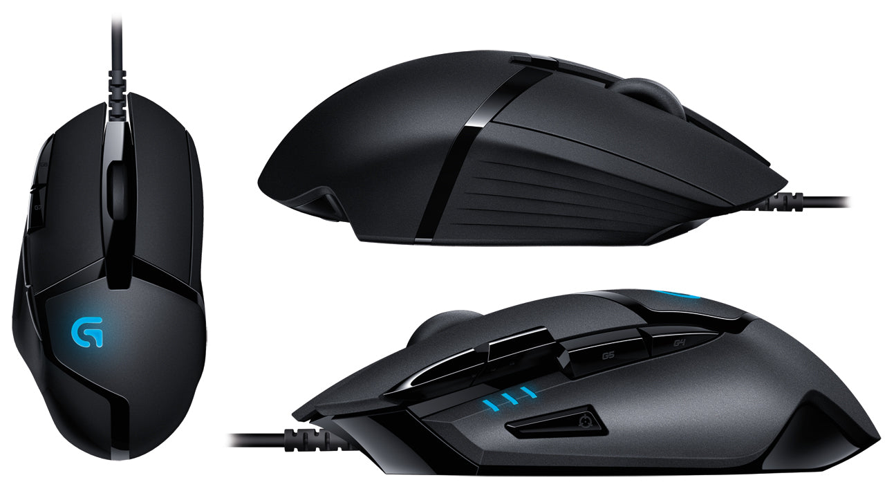 Logitech G G402 Hyperion Fury – Gaming-Maus – Kabelgebunden (USB‑A), 4000 DPI, beidhändig, Schwarz