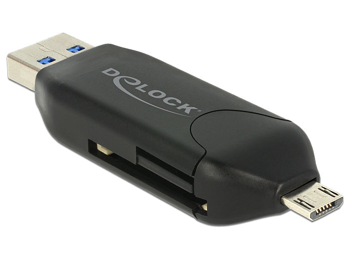DeLOCK 91734 – Kartenleser (Micro-USB OTG) – für SD/microSD – Schwarz