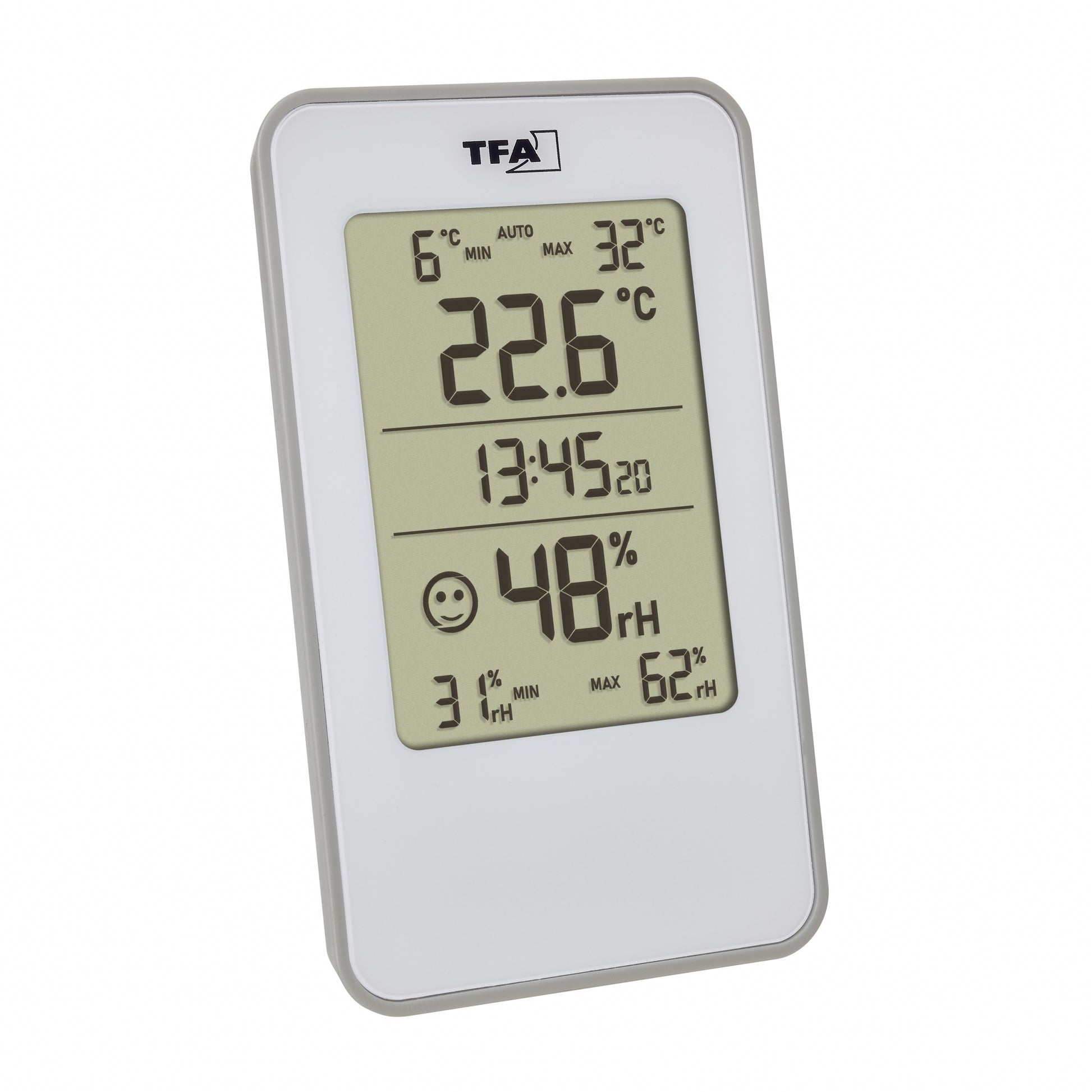 TFA-Dostmann TFA Dostmann 30.5057.02 – Temperatur- & Feuchtigkeitssensor, innen, Akku – Weiss