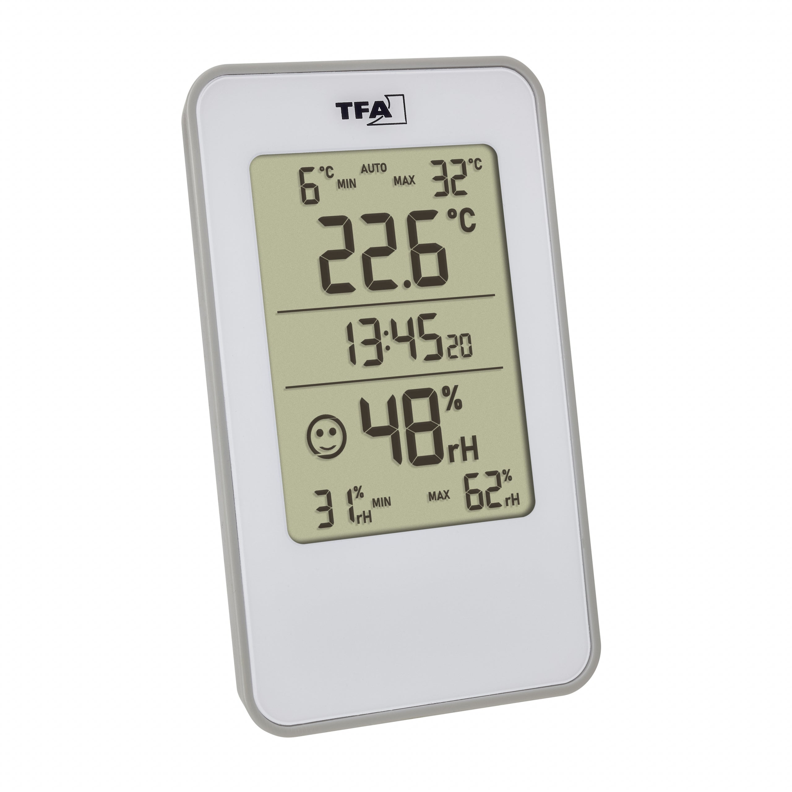 TFA-Dostmann TFA Dostmann 30.5057.02 – Temperatur- & Feuchtigkeitssensor, innen, Akku – Weiss