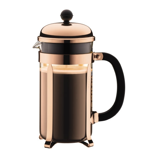 Bodum Chambord French Press / Kaffeebereiter – 1 l, 8 Tassen, Borosilikatglas/Edelstahl, 17,1 × 24,5 × 10,5 cm
