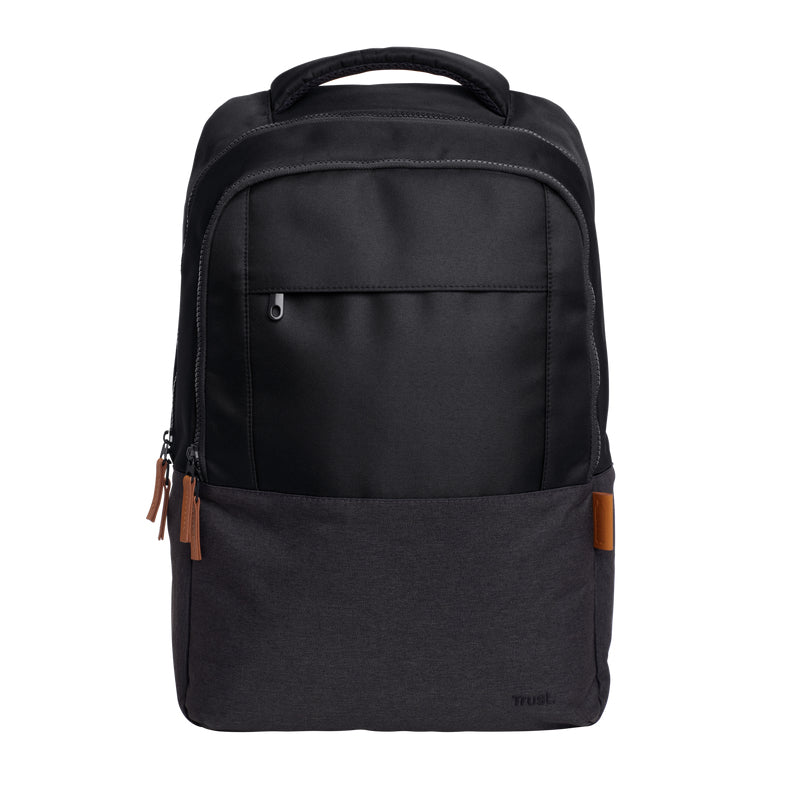 Trust Notebook-Rucksack Lisboa – 23 l, ergonomisch gepolstert, rPET-Polyester – Schwarz, 165 × 300 × 460 mm