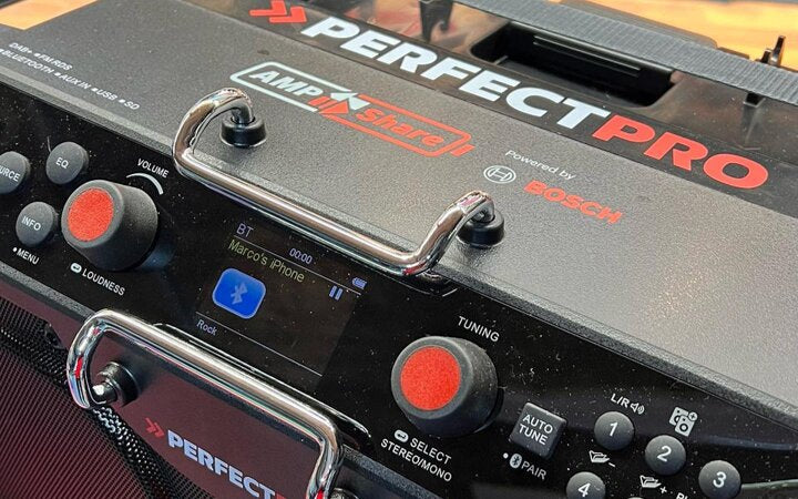 Perfectpro Rockhart RH4 – Baustellenradio – DAB+, UKW, Internetradio, Bluetooth, IP44, Akkubetrieb – Schwarz