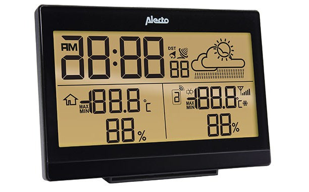 Alecto WS-2300 – Wetterstation, Funk, beleuchtetes 5,4"-Display, inkl. Aussensensor