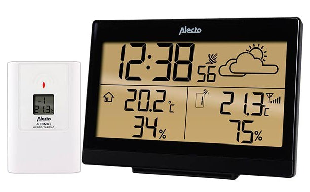 Alecto WS-2300 – Wetterstation, Funk, beleuchtetes 5,4"-Display, inkl. Aussensensor