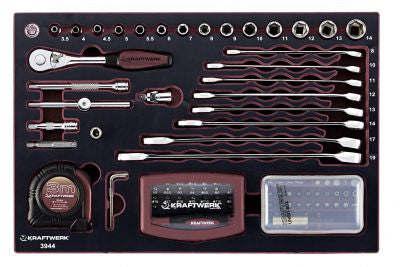 KRAFTWERK Werkzeugkoffer 3944.1, Aluminium, Schwarz, Bestückt, 123-teilig