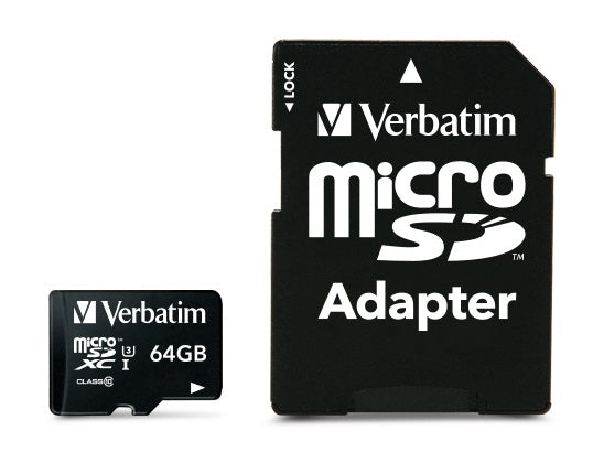 Verbatim microSDXC 64 GB – UHS-I, Klasse 10, U3, 90/45 MB/s, inkl. SD-Adapter