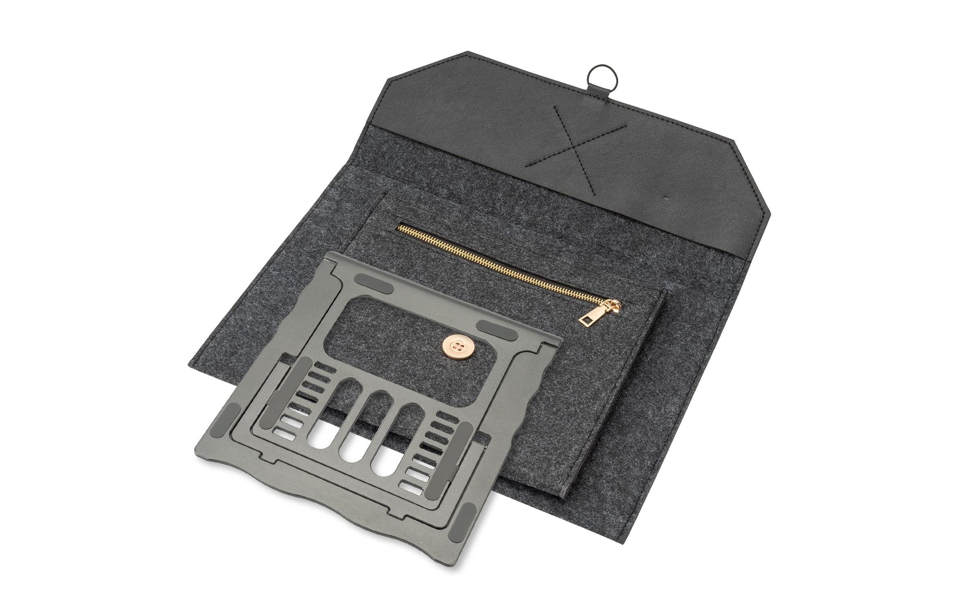 4smarts Notebook-Tasche bis 13" – 2 Fächer – Dunkelgrau