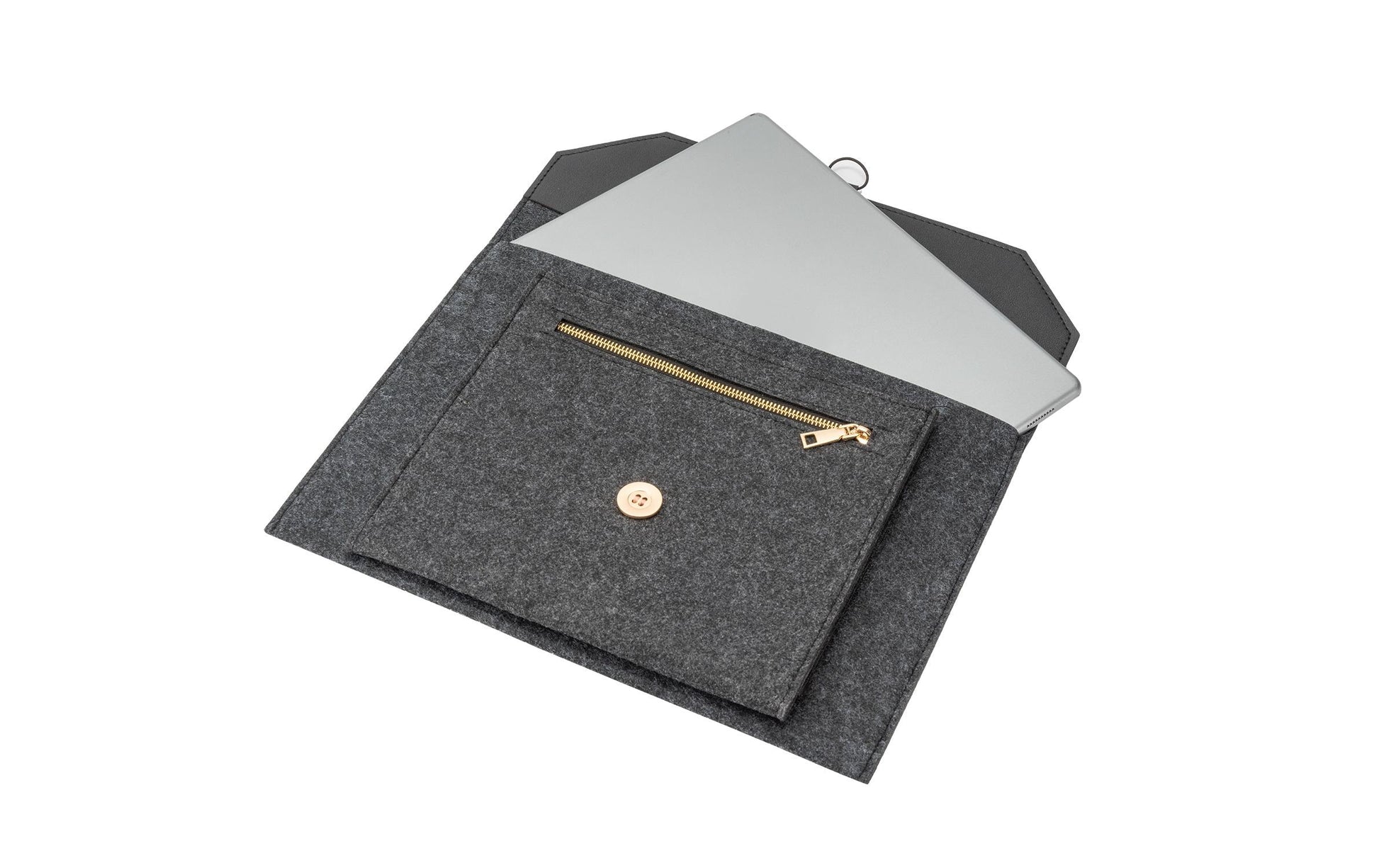 4smarts Notebook-Tasche bis 13" – 2 Fächer – Dunkelgrau