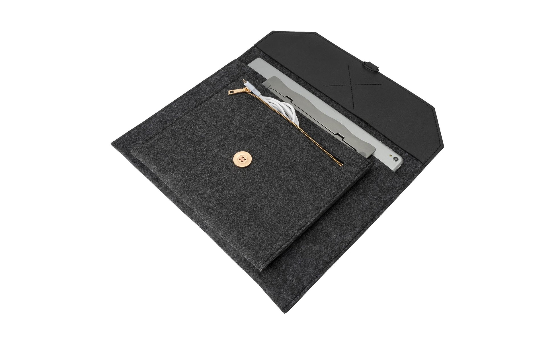 4smarts Notebook-Tasche bis 13" – 2 Fächer – Dunkelgrau
