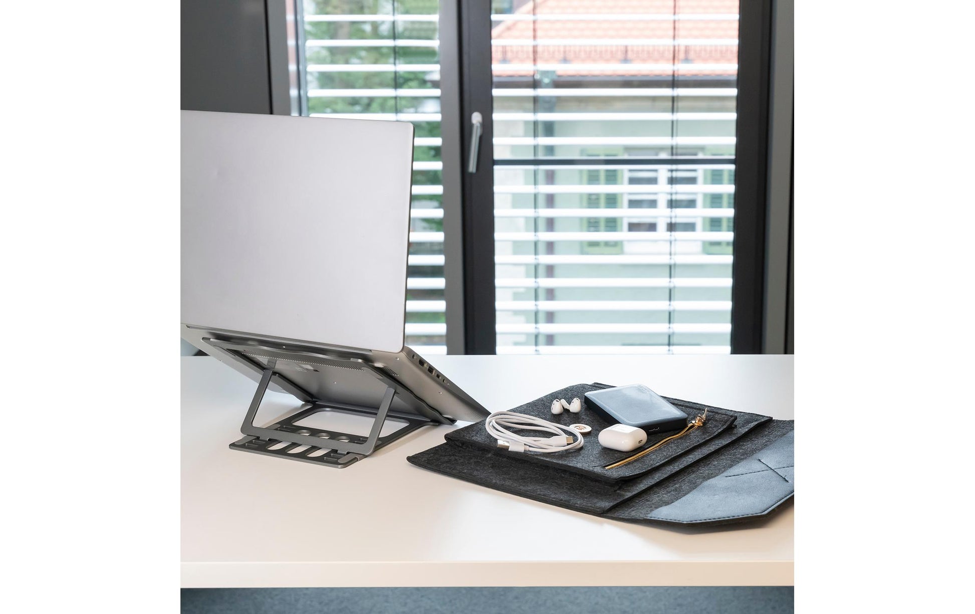 4smarts Notebook-Tasche bis 13" – 2 Fächer – Dunkelgrau