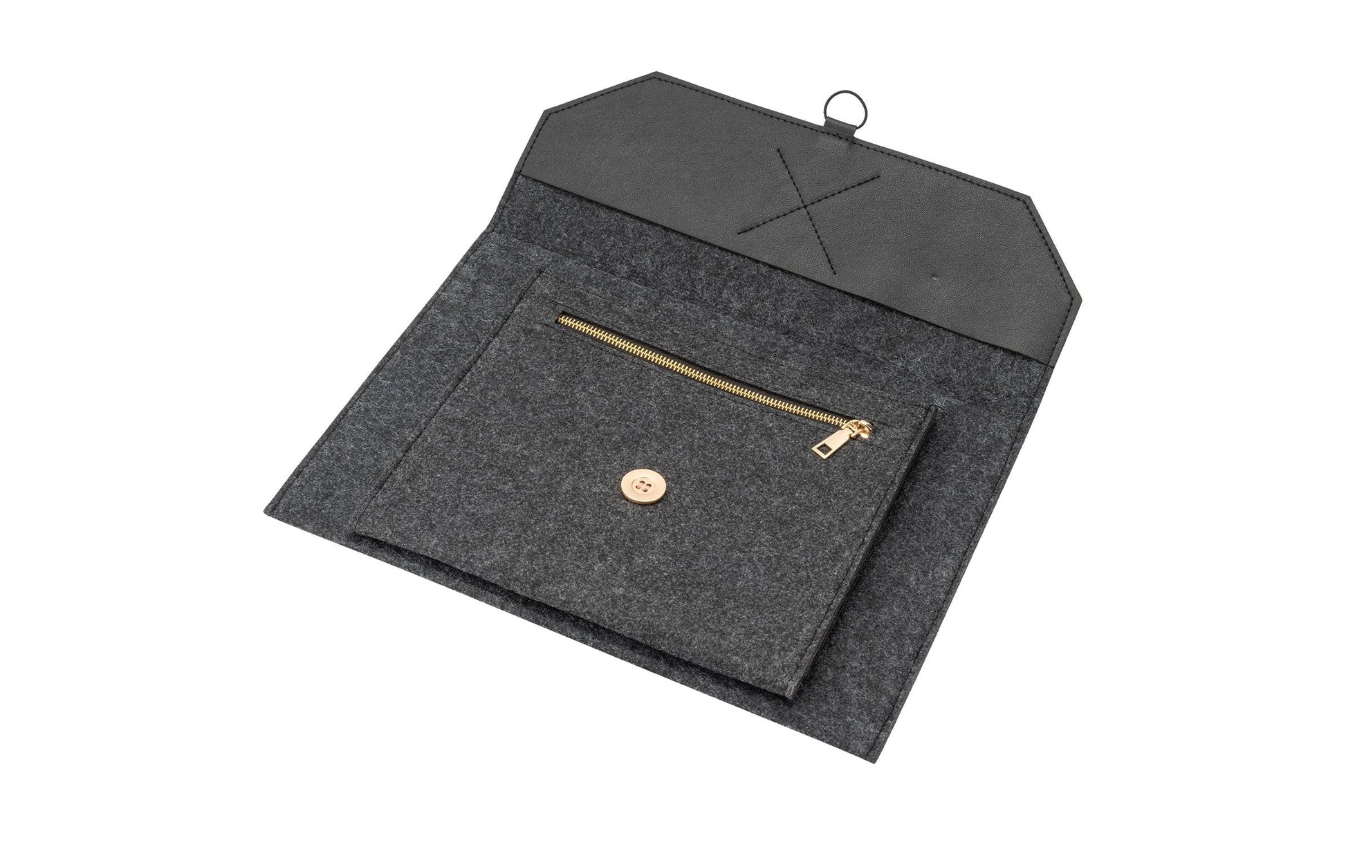 4smarts Notebook-Tasche bis 13" – 2 Fächer – Dunkelgrau