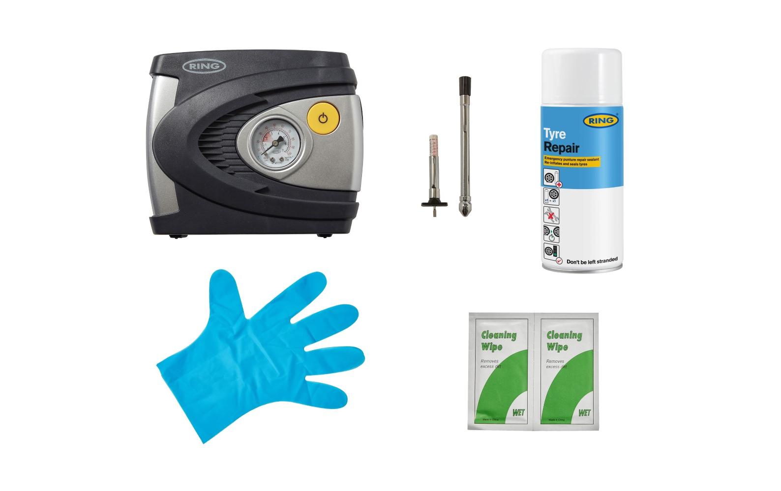 Ring Automotive Reifenreparatur-Set – für schlauchlose Reifen – 400 ml – 6 Stk.