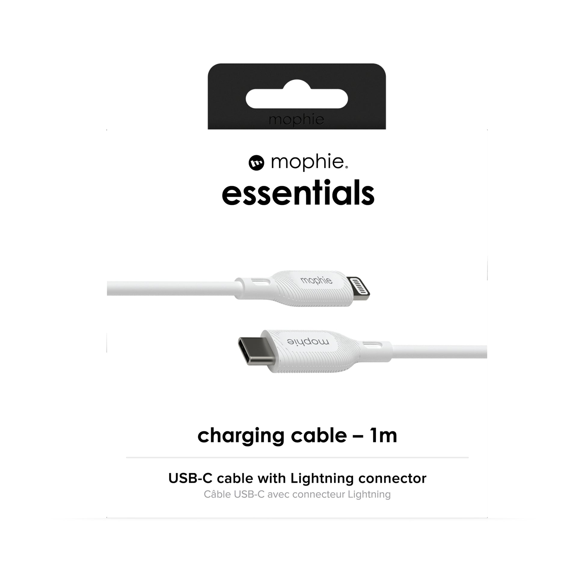mophie USB-Kabel – Lightning auf USB-C – 1 m – PD 60 W – PVC-Mantel – Weiss