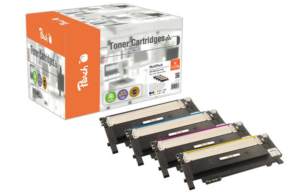 Peach Toner-Multipack – BK/C/M/Y, schwarz 1000, C/M/Y 700 Seiten – für HP Color Laser 150 a/nw/Serie und andere