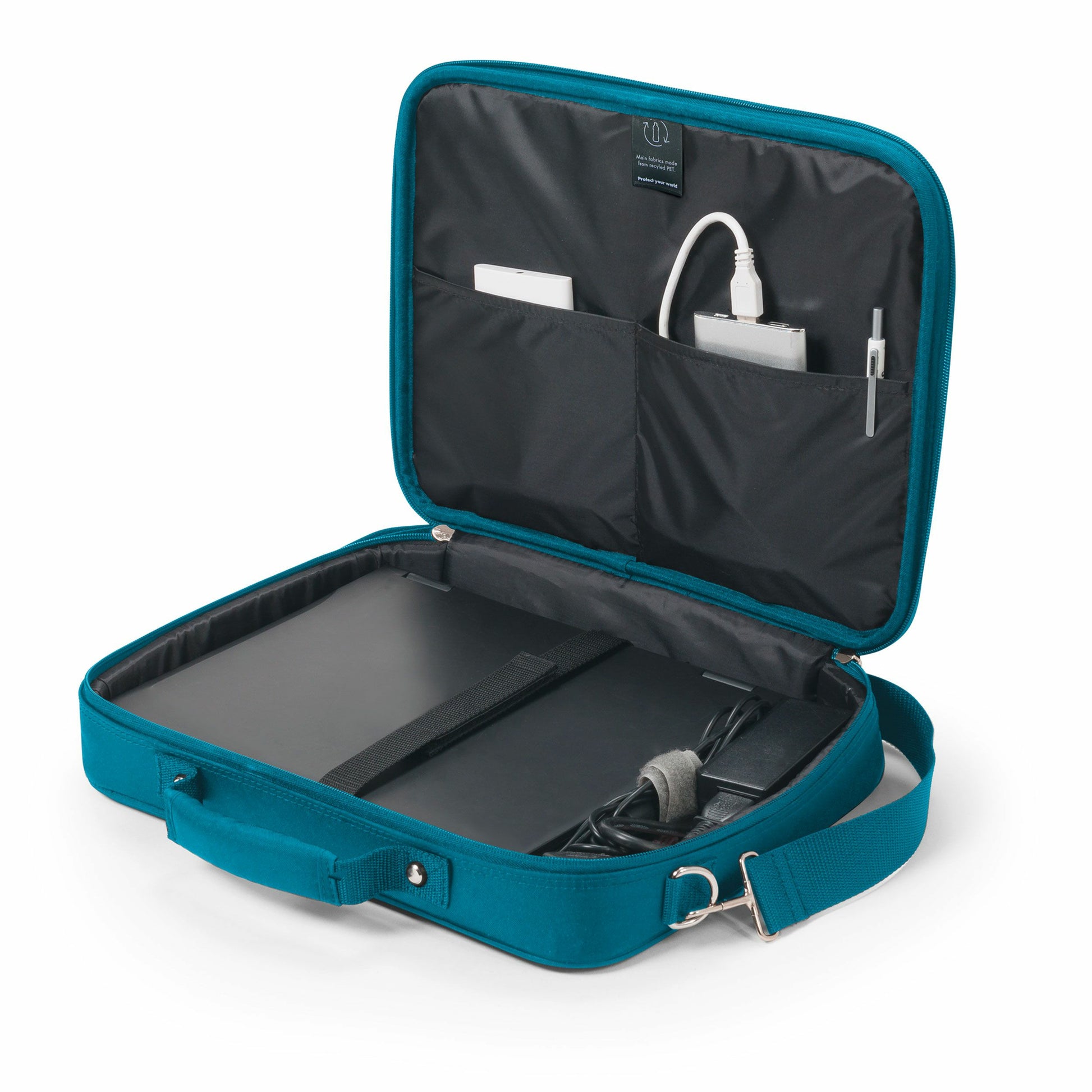 DICOTA Notebook-Tasche bis 15,6" – abnehmbarer Schultergurt, Fronttasche – Blau