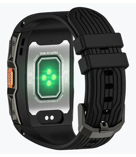 Kospet Tank X2 Ultra 34 mm GPS – Edelstahl Schwarz, Sportarmband, 50 m, für Android, iOS