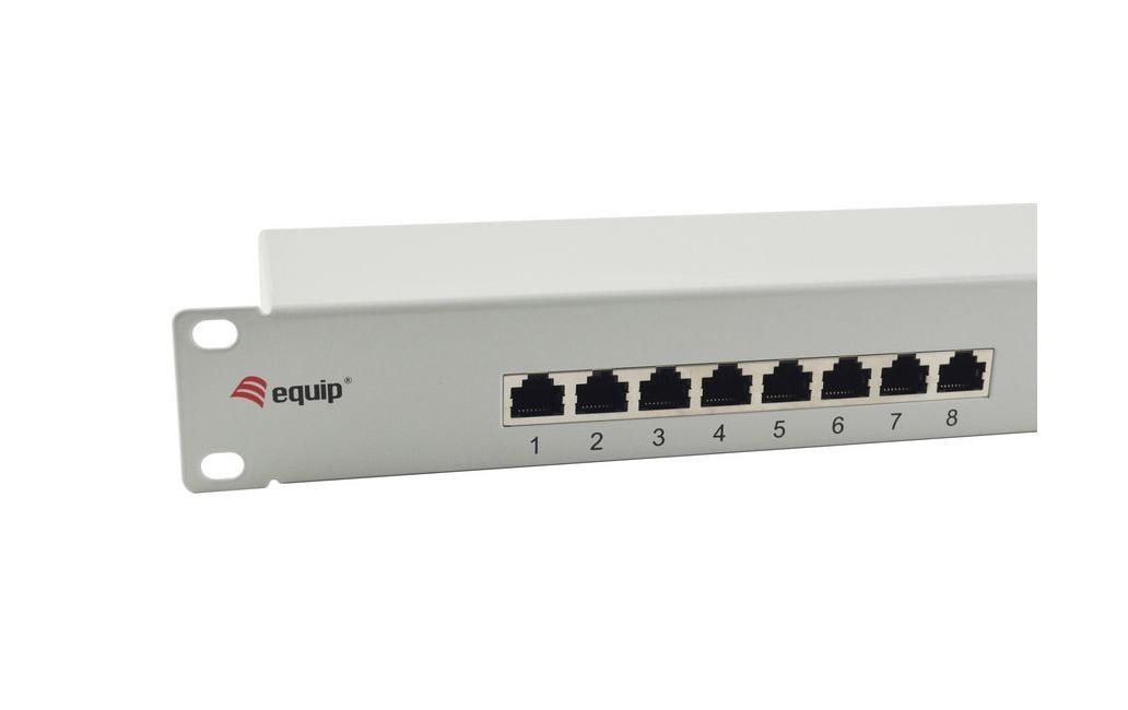 Equip 327316 Patchpanel – 16× RJ‑45, Cat.5e geschirmt, 1U, 19", Grau