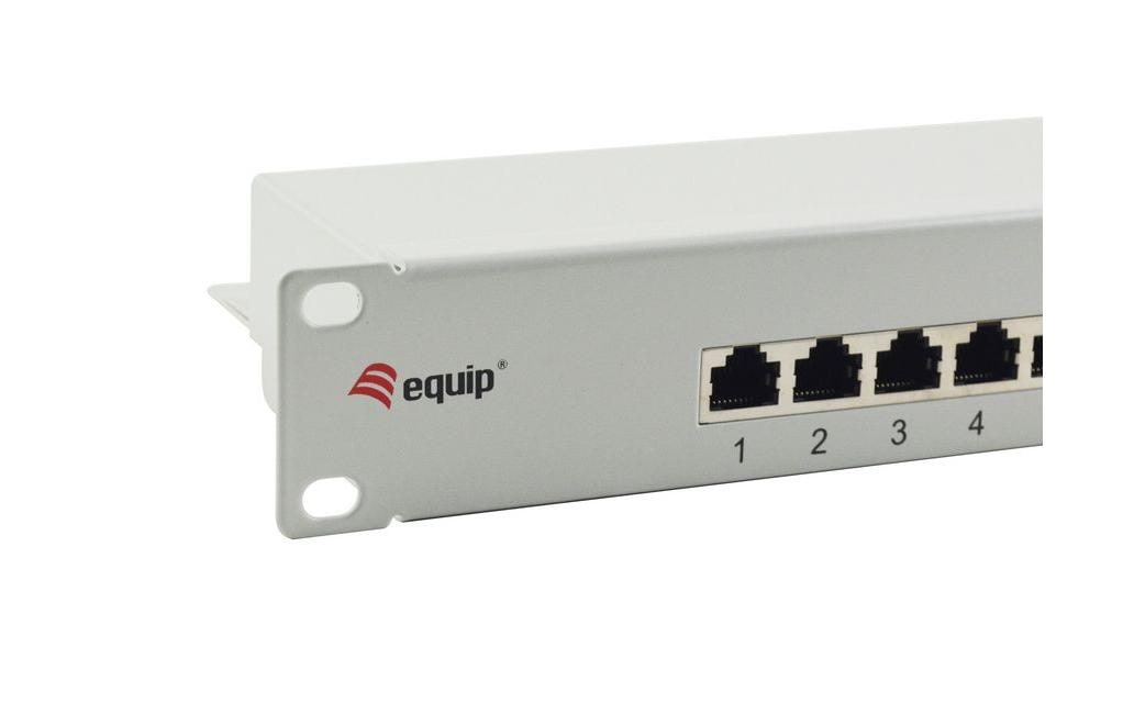 Equip 327316 Patchpanel – 16× RJ‑45, Cat.5e geschirmt, 1U, 19", Grau