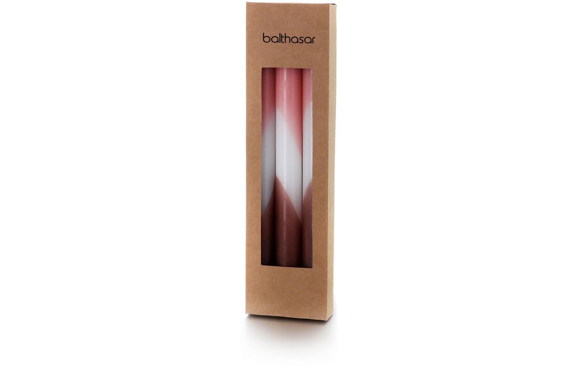 Balthasar Stabkerze – Ø 2,2 × 24 cm – 3-teilig, Rosa