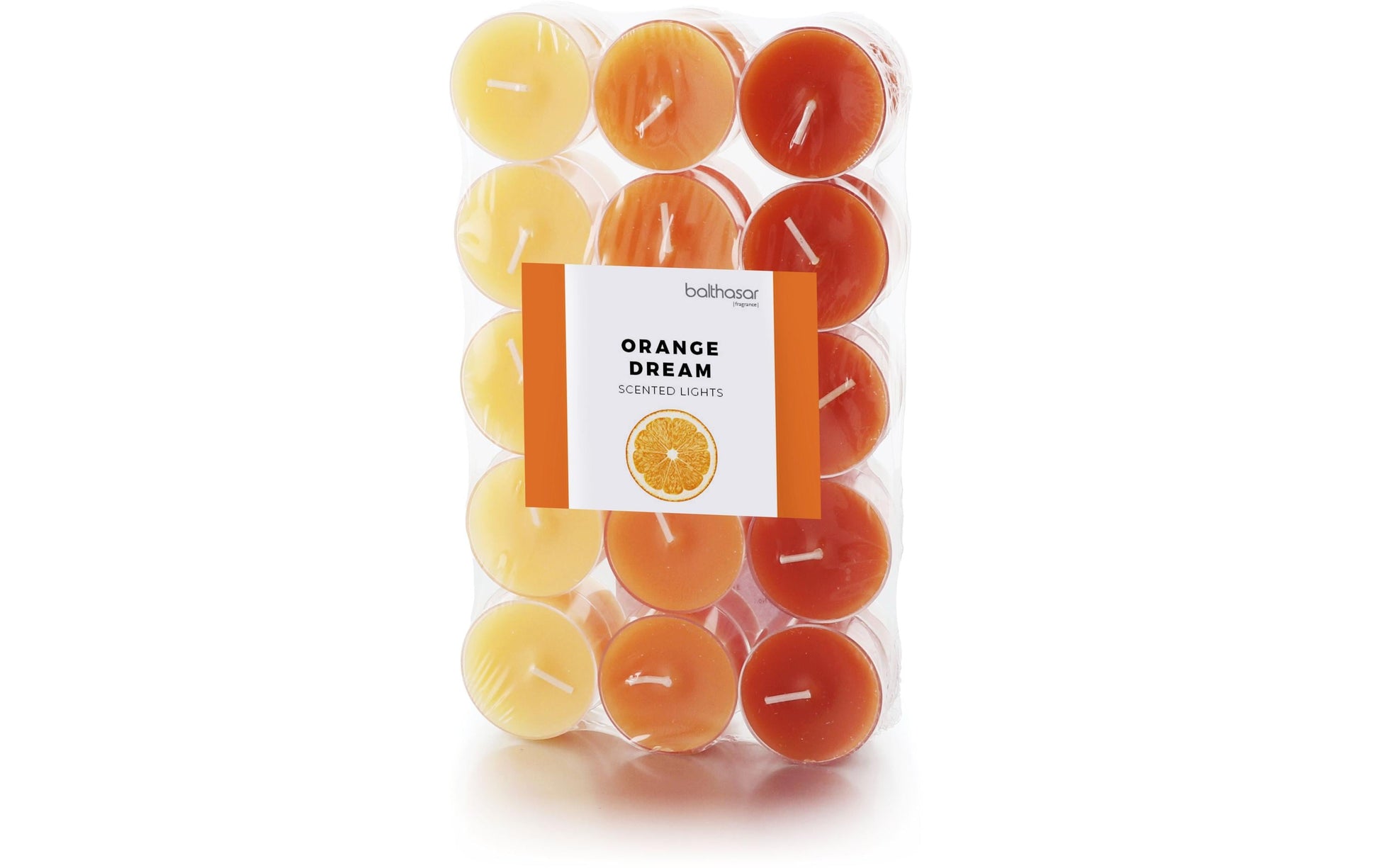 Balthasar Duftkerze – Orange – Ø 3,8 × 1,7 cm – 30-teilig