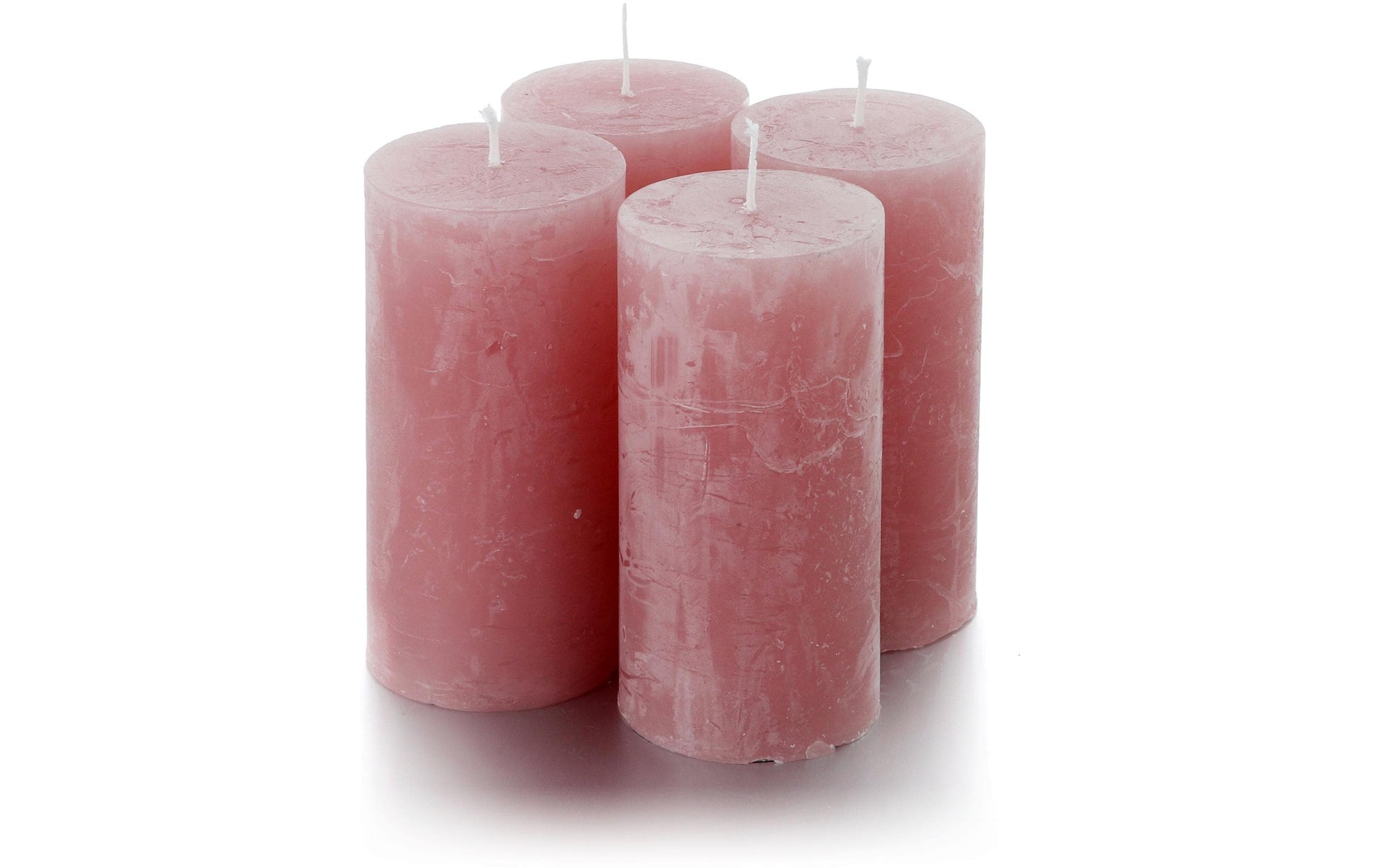 Balthasar Zylinderkerzen – 4-teilig – Ø 5 × 10 cm – Rosa