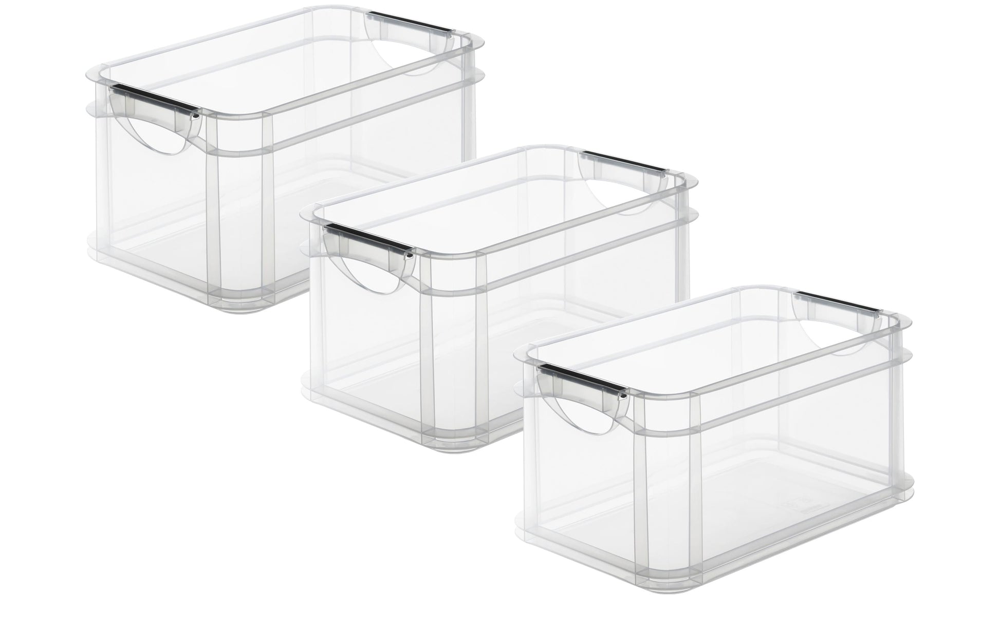 Rotho Systembox Aufbewahrungsbox 5 l – Polypropylen – Transparent – für A5 – 3-teiliges Set