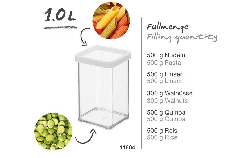 Rotho Vorratsdose Loft – stapelbar, auslaufsicher, spülmaschinenfest – Kunststoff – transparent – 5 Stück
