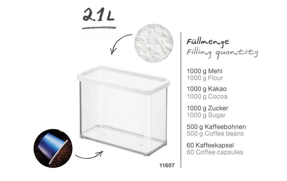 Rotho Vorratsdose 6,1 l, Kunststoff (SAN), Transparent/Weiss