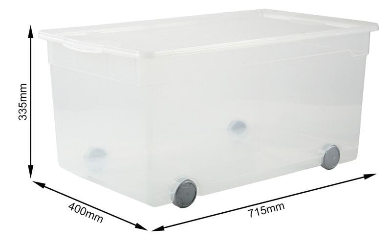 Rotho Aufbewahrungsbox – Polypropylen, Schwarz, 71,5 × 33,5 × 40 cm – 3er-Pack