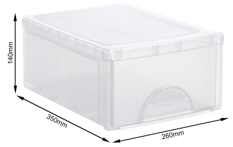 Rotho Aufbewahrungsbox 38,7 l – Polypropylen – Transparent – 3-teiliges Set – 350 × 145 × 255 mm